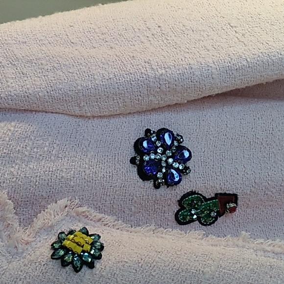 Zara Blush Pink Boucle Blazer Small - Picture 4 of 6